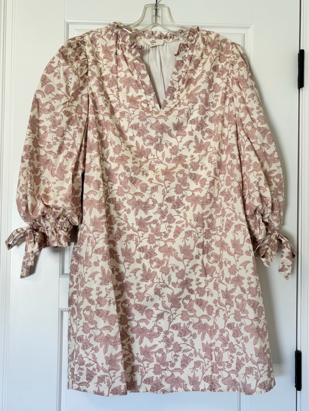 entro Cream and Dusty Rose Floral Mini Dress